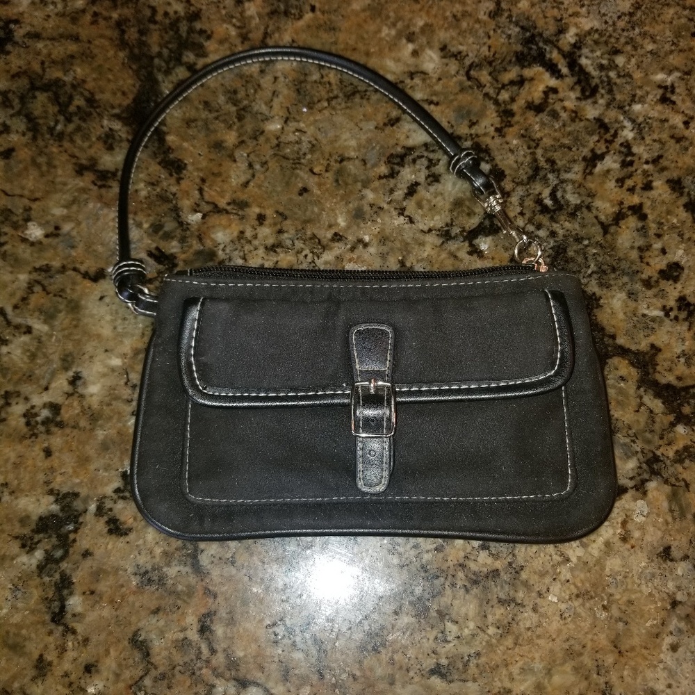 Suede wristlet